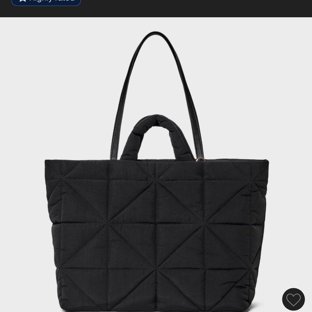 a new day Black Quilted Tote